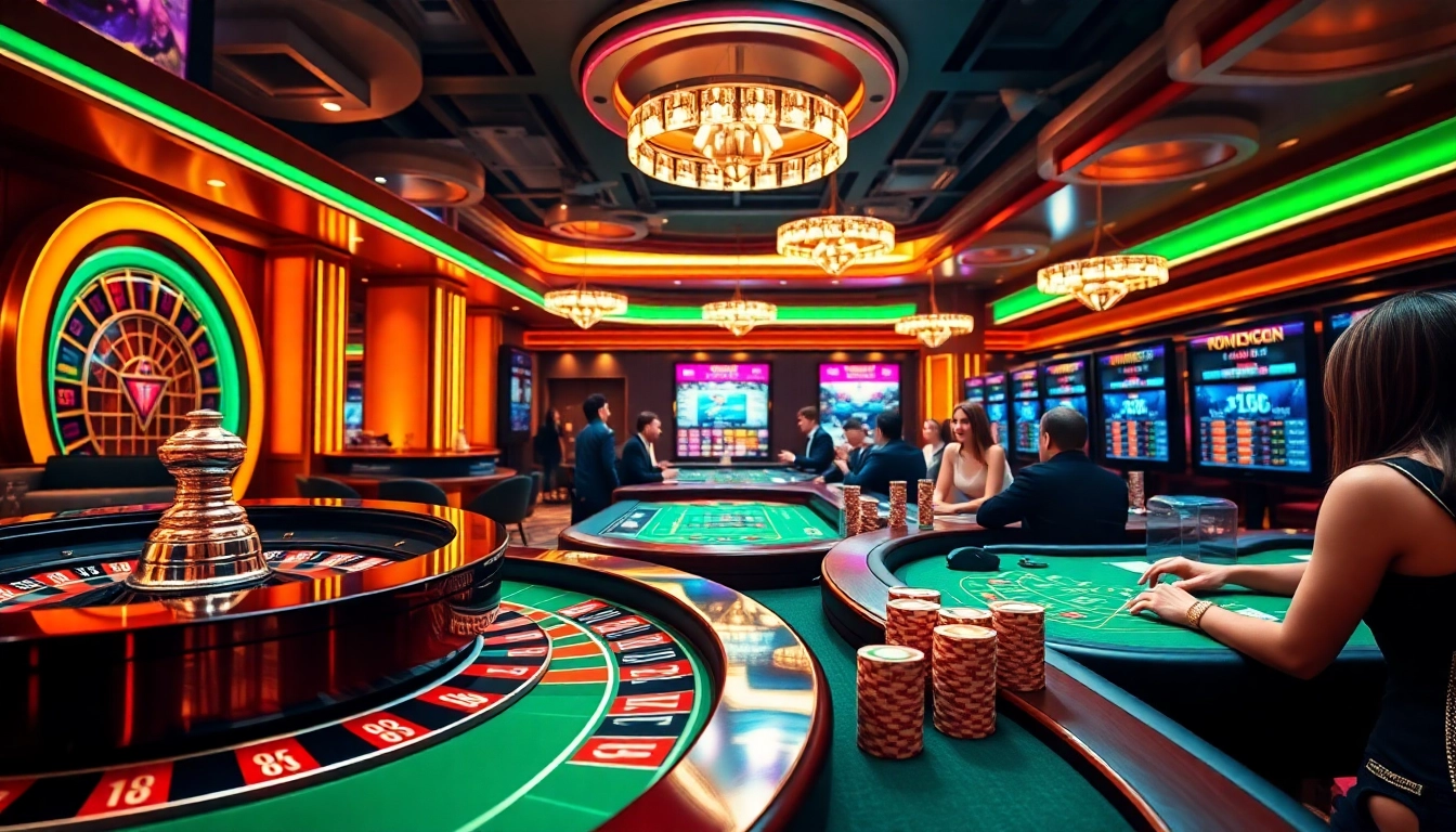 Experience the thrilling atmosphere of c54.gb.net with immersive gaming tables and luxurious lighting effects.