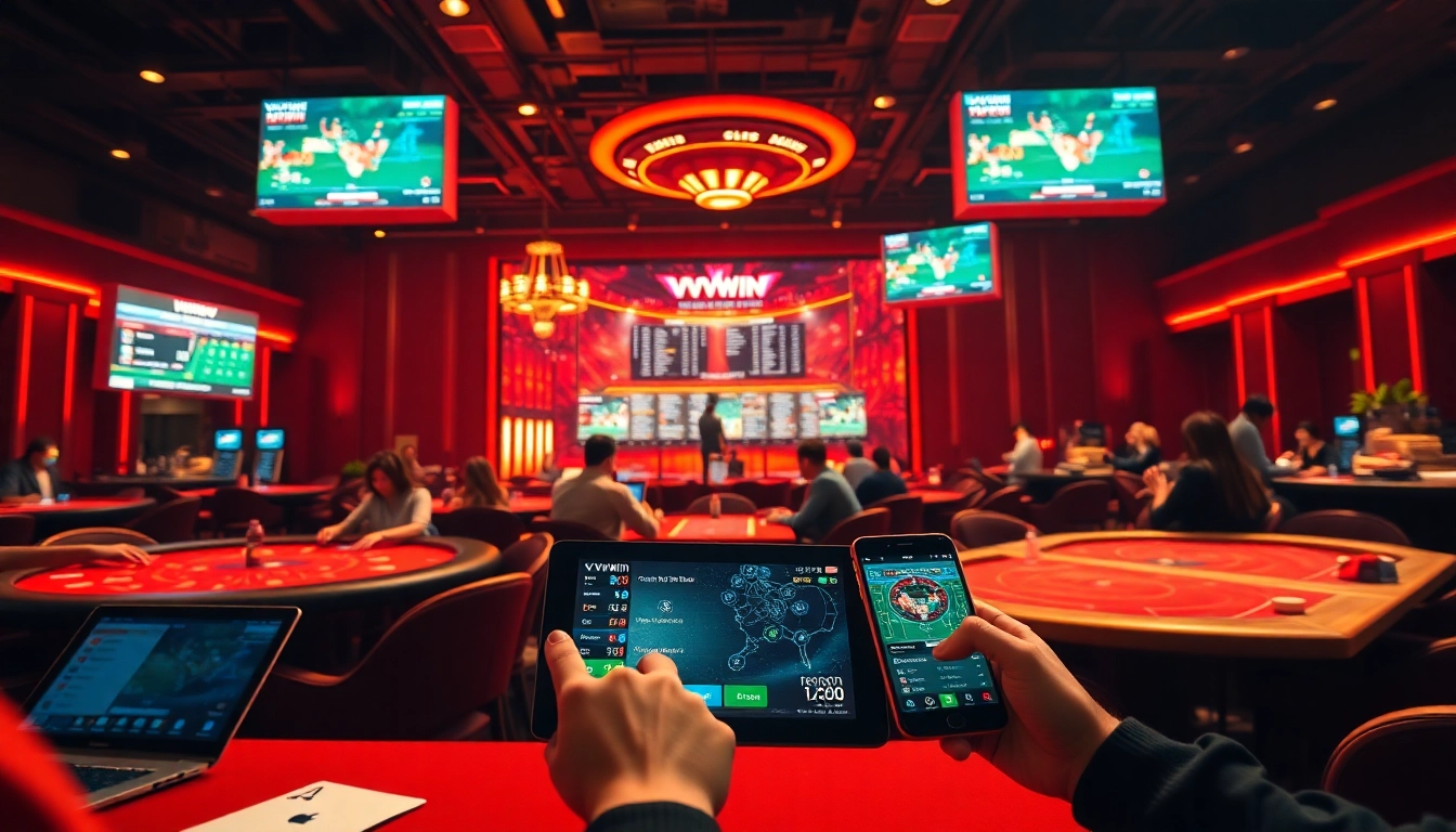 Experience the excitement of online gambling at vvvwin88.live with vibrant casino scenes.