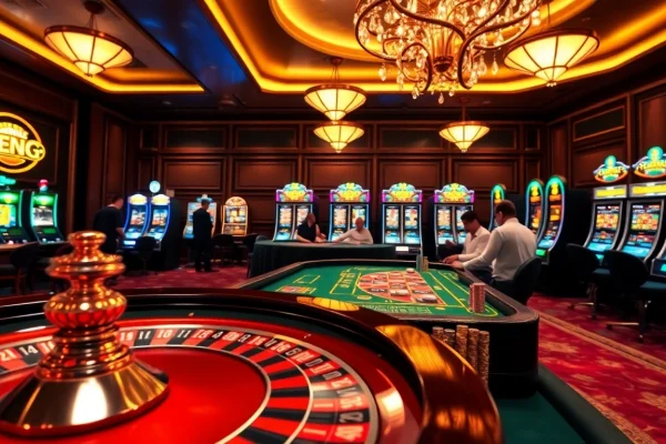 Players betting at a luxurious casino table, capturing the thrill of gambling at https://s666hn.com/.