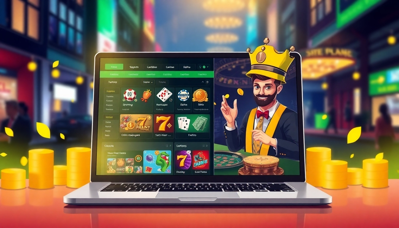 Engaging illustration of S666.nyc showcasing online gambling excitement with a modern interface and vibrant colors.