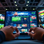 Explore the dynamic online betting experience at ev88win.live with vibrant sportsbook graphics.