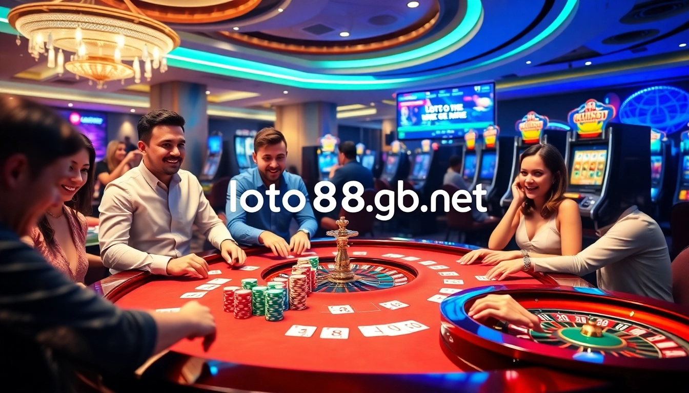 Exciting casino scene featuring gambling elements, highlighting loto188.gb.net experience.