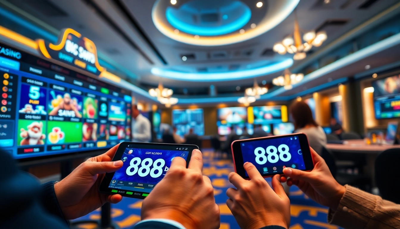 Engaging virtual betting scene showing 888b.rodeo interface with casino games, reflecting excitement and professionalism.